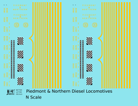 Piedmont and Northern ALCO Hood Diesel Or Switcher Yellow Small Lettering - Decal - Choose Scale