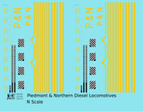 Piedmont and Northern ALCO Hood Diesel Or Switcher Yellow Big P&N - Decal - Choose Scale