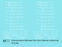 Pennsylvania Railroad F22, FM, F30 Flatcar White Roman Lettering