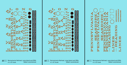 Pennsylvania Railroad, Long Island, PRSL Steam Locomotive Bronze Gold  - Decal - Choose Scale