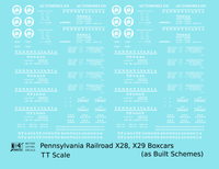 Pennsylvania Railroad PRR X28 and X29 Boxcar White As Built Scheme