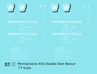 Pennsylvania PRR X55 50 Ft Double Door Boxcar Shadow Herald
