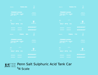 Pennsylvania Penn Salt Sulphuric Acid Tank Car White