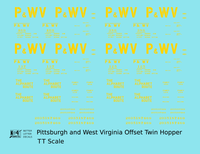 Pittsburgh and West Virginia Alphabet Route Hopper Car Yellow