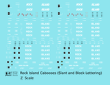 Rock Island Caboose White Slant / Block Letters