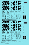 Rock Island Covered Hopper Black Slant Lettering