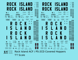 Rock Island ACF and PS-2 Covered Hopper Black Tall Block Letters