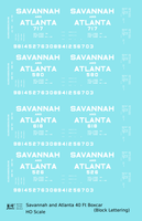 Savannah and Atlanta 40 Ft Boxcar White Block Lettering
