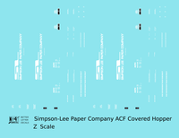 Simpson Lee Paper Co. (ACFX) ACF Covered Hopper White  - Decal - Choose Scale