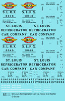 St. Louis Refrigerator Car Co. 40 Ft Steel Ice Reefer Black  - Decal - Choose Scale