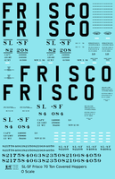 SLSF Frisco 70 Ton Covered Hopper Black Roman Marks - Decal Sheet