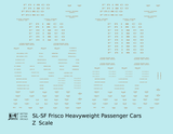 SLSF Frisco Heavyweight Passenger Car Bronze Gold  - Decal - Choose Scale