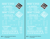 Soo Line 40 and 50 Ft Boxcars White