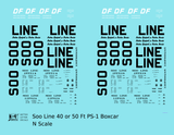 Soo Line 40 / 50 Ft PS-1 Boxcars Black Block Letter