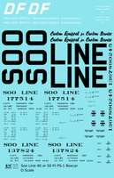 Soo Line 40 / 50 Ft PS-1 Boxcars Black Block Letter
