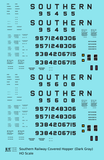 Southern Railway Covered Hopper Dark Gray  - Decal - Choose Scale