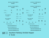 Southern Railway Airslide Hopper Car Black Roman Lettering - Decal - Choose Scale