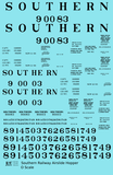 Southern Railway Airslide Hopper Car Black Roman Lettering - Decal Sheet