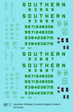 Southern Railway Covered Hopper Green  - Decal - Choose Scale