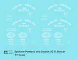 Spokane Portland & Seattle 50 Ft Boxcar White Arched Lettering
