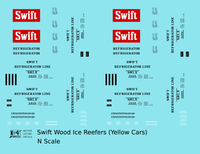 Swift Refrigerator Line Wood Ice Reefer Black and Red For Yellow Car