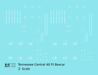 Tennessee Central 40 Ft Boxcar White  - Decal - Choose Scale
