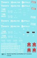 Toronto, Hamilton and Buffalo 52 Ft Gondola White  - Decal Sheet