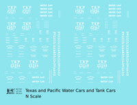 Texas and Pacific Water Car / Tank Car White