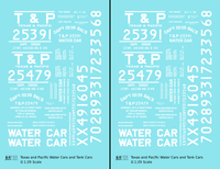 Texas and Pacific Water Car / Tank Car White