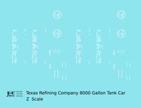 Texas Refining Company Tank Car White Cream O’ Cotton - Decal - Choose Scale