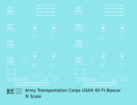 USAX Army Transportation Corps 40 Ft Steel Boxcar White