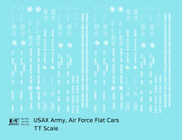 USAX Army and Air Force Flat Car White  - Decal - Choose Scale