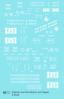 Virginian and Ohio Boxcar and Hopper White V&O