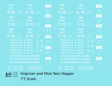 Virginian and Ohio Twin Hopper White V&O