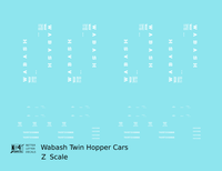 Wabash Railroad Ribbed Twin Hopper White