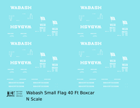 Wabash Railroad 40 Ft Boxcar White Small Flag