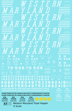 Western Maryland Triple Hopper White Speed Letter - Decal Sheet