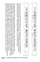 Western Maryland 52 Ft Gondola White Speed Letter - Decal