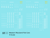 Western Maryland Flat Car White  - Decal - Choose Scale