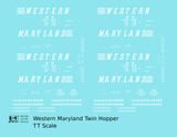 Western Maryland Twin Hopper Car White Speed Letter