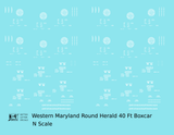 Western Maryland 40 Ft Boxcar White Round Herald