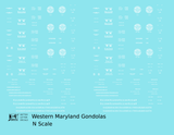 Western Maryland Gondola White Round Herad - Decal - Choose Scale