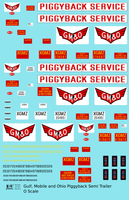 Gulf Mobile and Ohio Piggyback Semi Trailer Red and White