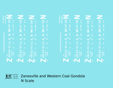 Zanesville and Western Coal Gondola White