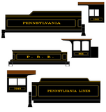 Pennsylvania Railroad Early Striped Steam Locomotive Gold and Silver