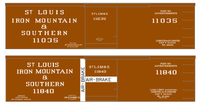 St Louis, Iron Mountain & Southern 34 Ft Boxcars White StLIM&S