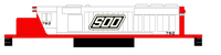 Soo Line Diesel Locomotive Black and White Slant SOO