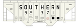 Southern Railway 3000 Cu Ft Covered Hopper Black  - Decal