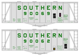 Southern Railway Airslide Hopper Car Green Block Lettering - Decal