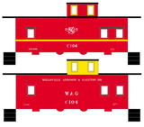 Wellsville, Addison and Galeton Caboose White, Black and Yellow
